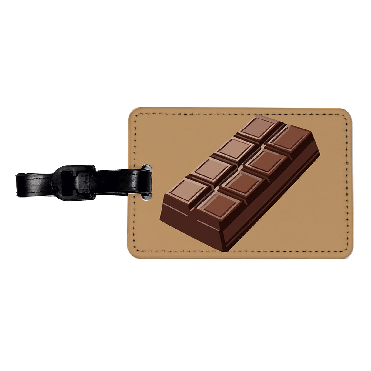 Chocolate Bar Candy Travel Faux Leather Luggage Tag