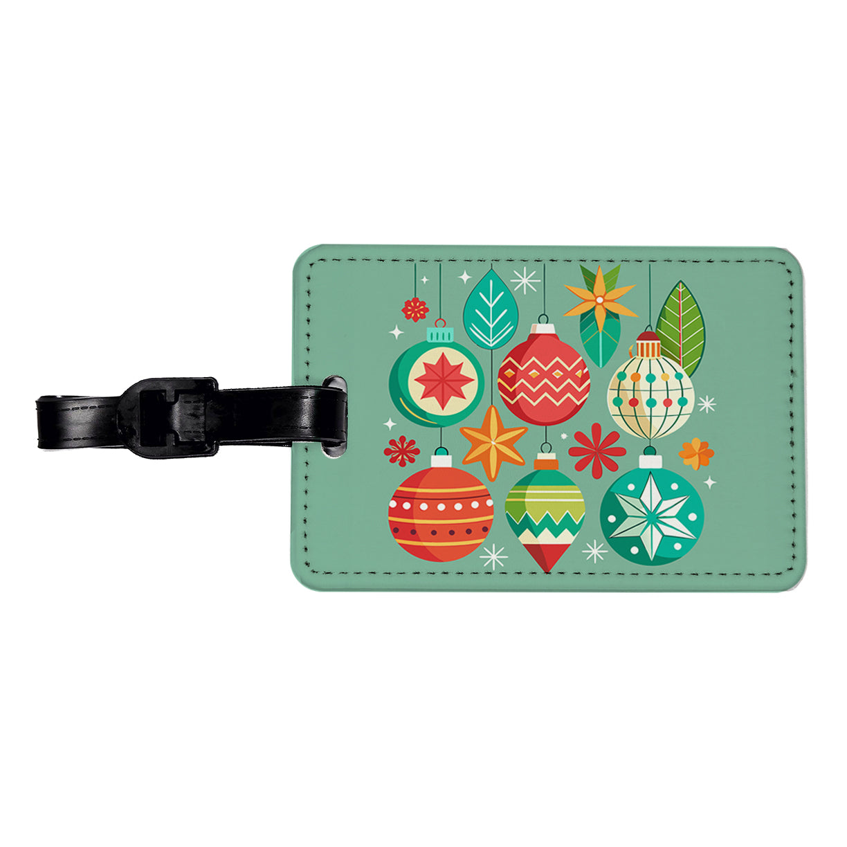 Christmas Ornaments Modern Travel Faux Leather Luggage Tag
