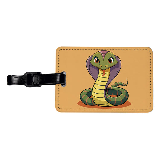 Cobra Snake Cute Travel Faux Leather Luggage Tag