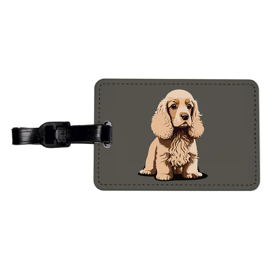 Cocker Spaniel Standing Travel Faux Leather Luggage Tag