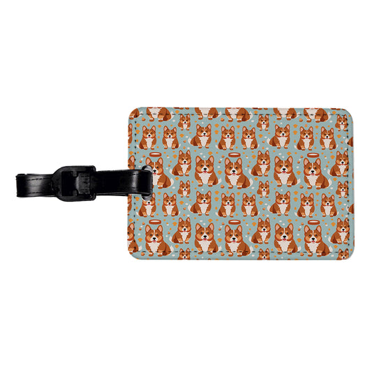Corgis Dog Pattern Travel Faux Leather Luggage Tag