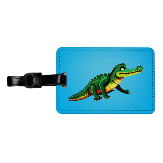 Crocodile Alligator on the Move Travel Faux Leather Luggage Tag
