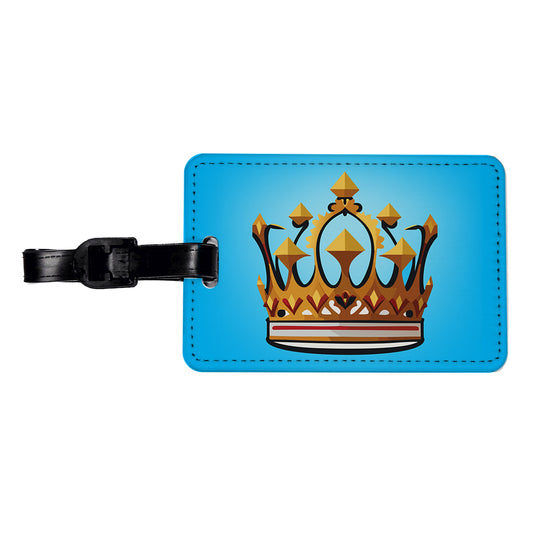 Crown King Queen Royalty Travel Faux Leather Luggage Tag