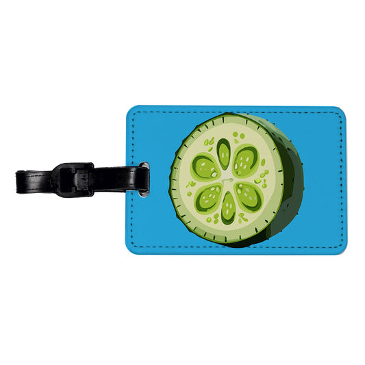 Cucumber Slice Vegetable Travel Faux Leather Luggage Tag