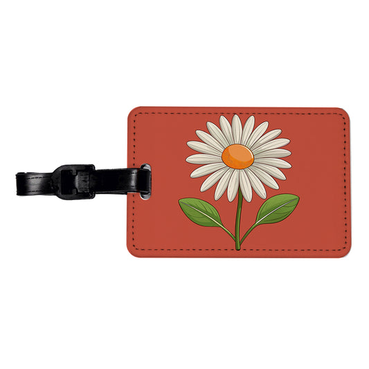 Daisy Flower Cute Travel Faux Leather Luggage Tag