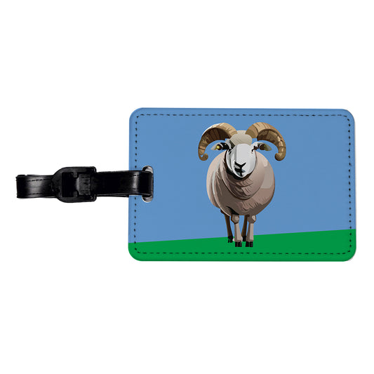 Dall Sheep Thinhorn Wild Staring Travel Faux Leather Luggage Tag