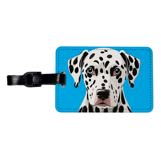 Dalmatian Dog Head Staring Travel Faux Leather Luggage Tag