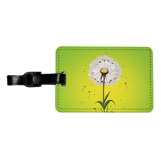 Dandelion Weed Flower Travel Faux Leather Luggage Tag