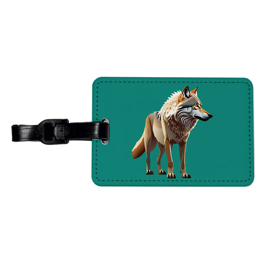 Dire Wolf Standing Travel Faux Leather Luggage Tag