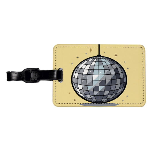 Disco Ball Travel Faux Leather Luggage Tag