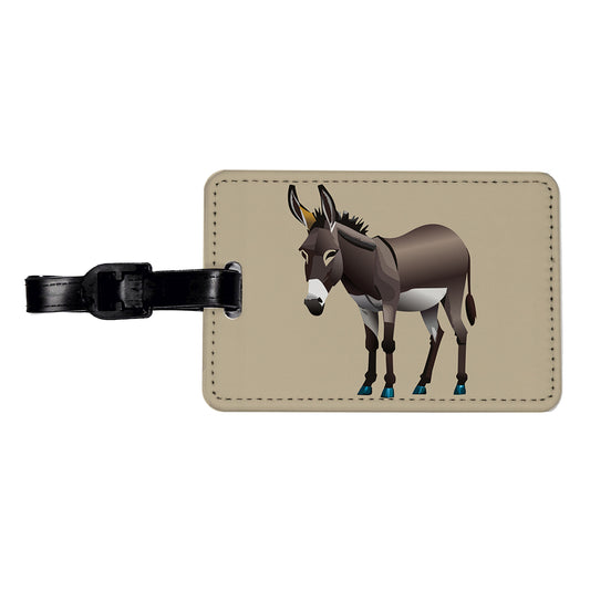 Donkey Standing Travel Faux Leather Luggage Tag