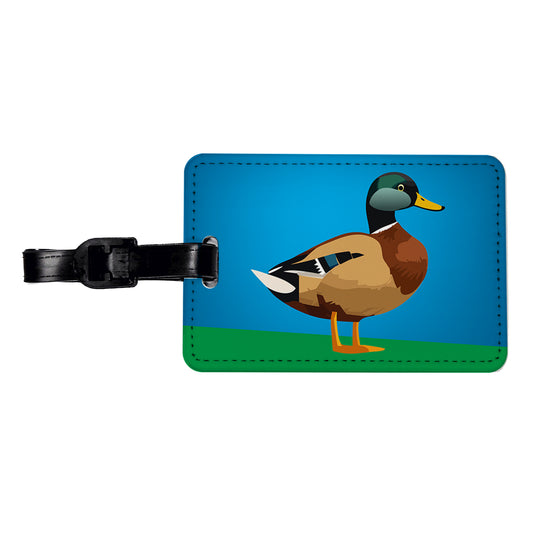 Duck Standing Profile Travel Faux Leather Luggage Tag
