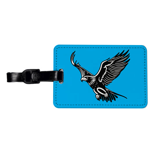 Eagle Flying Black White Travel Faux Leather Luggage Tag
