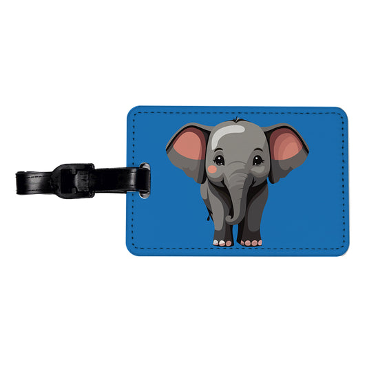 Elephant Cute Standing Travel Faux Leather Luggage Tag