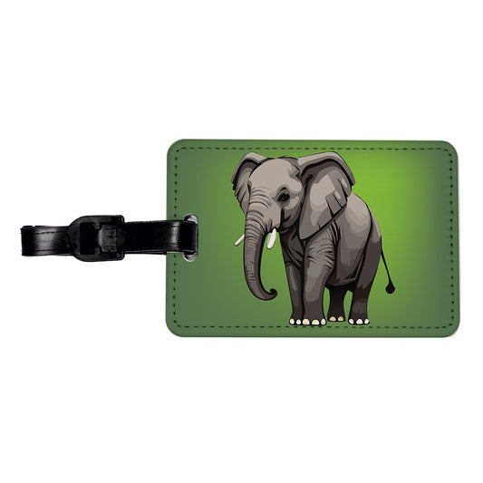 Elephant with Tusks Majestic Travel Faux Leather Luggage Tag
