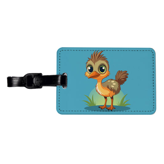 Emu Ostrich Large Bird Australian Animal Travel Faux Leather Luggage Tag