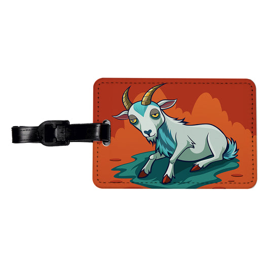 Fainting Goat Funny Travel Faux Leather Luggage Tag