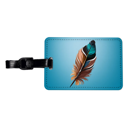 Feather Pretty Travel Faux Leather Luggage Tag
