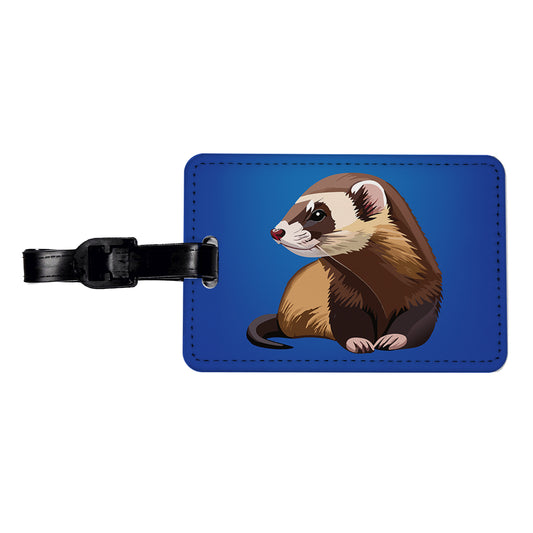 Ferret Friend Travel Faux Leather Luggage Tag