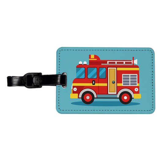 Fire Engine Red Travel Faux Leather Luggage Tag