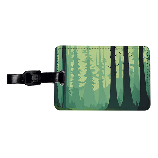 Forest Trees Wilderness Enchanted Travel Faux Leather Luggage Tag