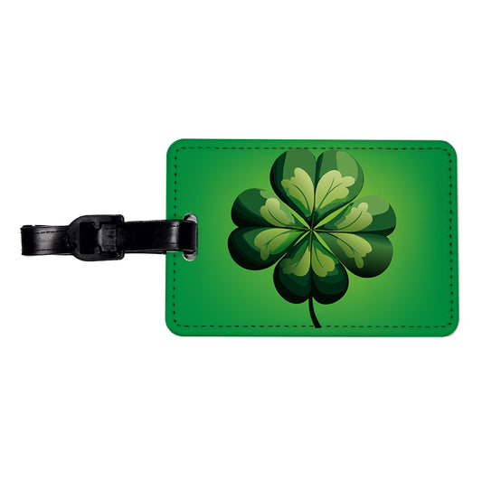 Four Leaf Clover 4 Lucky St Patrick's Day Travel Faux Leather Luggage Tag