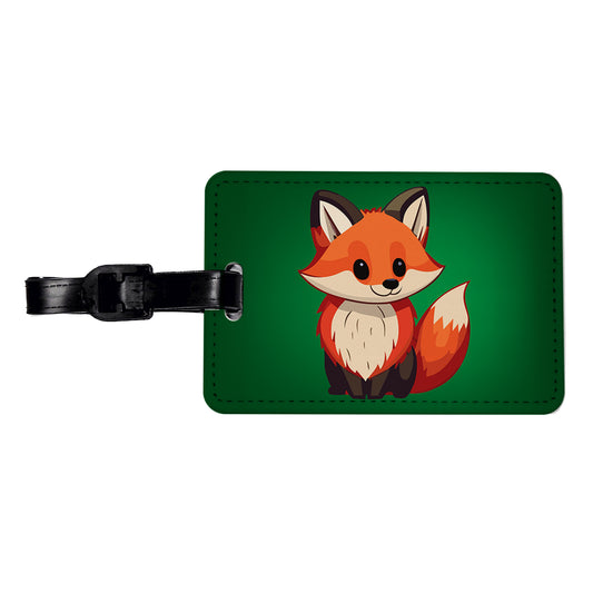 Fox Standing Travel Faux Leather Luggage Tag