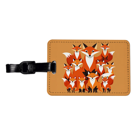 Foxes Oodles Travel Faux Leather Luggage Tag