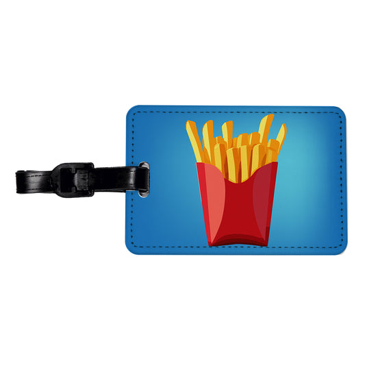 French Fries Red Container Travel Faux Leather Luggage Tag