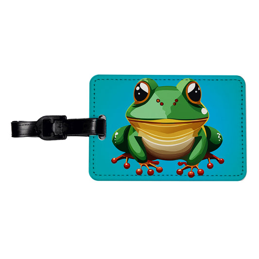 Frog Cute Travel Faux Leather Luggage Tag