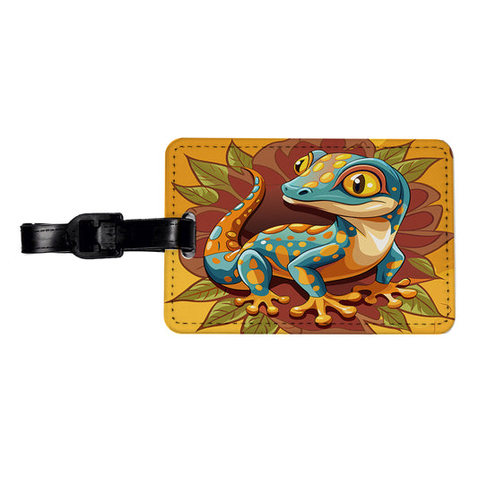 Gecko Lizard Cute Travel Faux Leather Luggage Tag