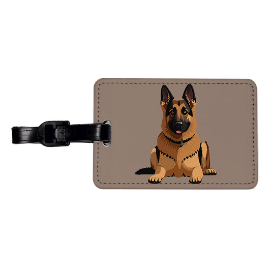 German Shepherd Dog Travel Faux Leather Luggage Tag