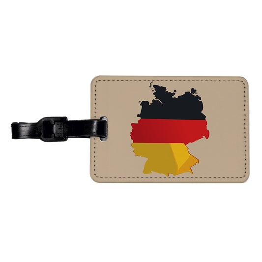 Germany German Flag Country Shape Travel Faux Leather Luggage Tag