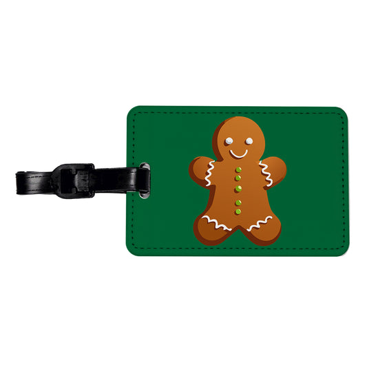 Gingerbread Man Cookie Cute Christmas Travel Faux Leather Luggage Tag