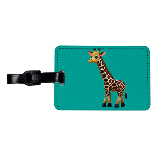 Giraffe Standing Cute Baby Travel Faux Leather Luggage Tag
