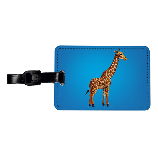 Giraffe Watercolor Travel Faux Leather Luggage Tag