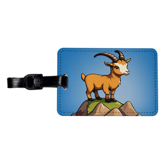 Goat Mountain Cute Travel Faux Leather Luggage Tag