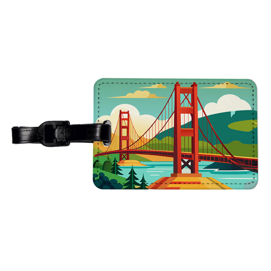 Golden Gate Bridge San Francisco Travel Travel Faux Leather Luggage Tag