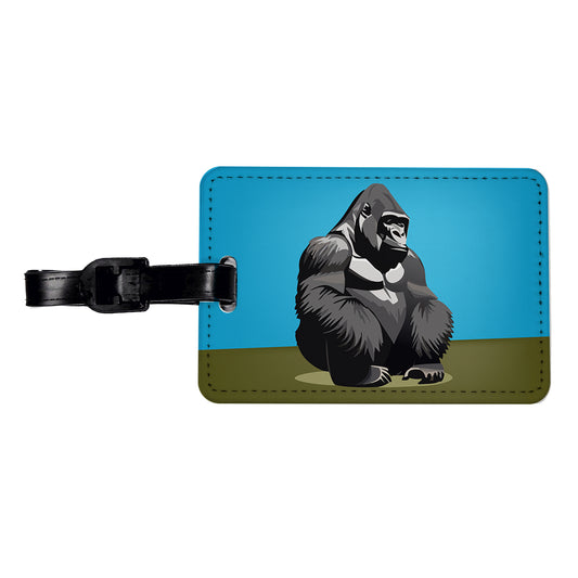 Gorilla Sitting Travel Faux Leather Luggage Tag