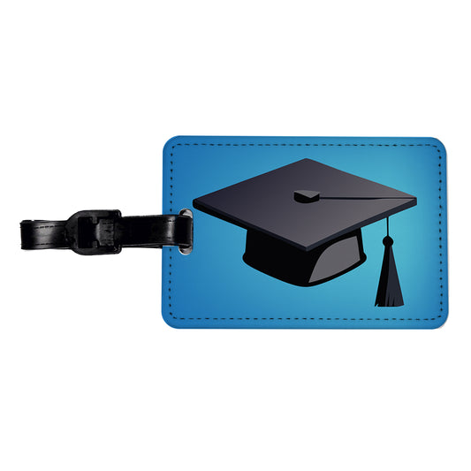 Graduation Cap Graduate Hat Travel Faux Leather Luggage Tag
