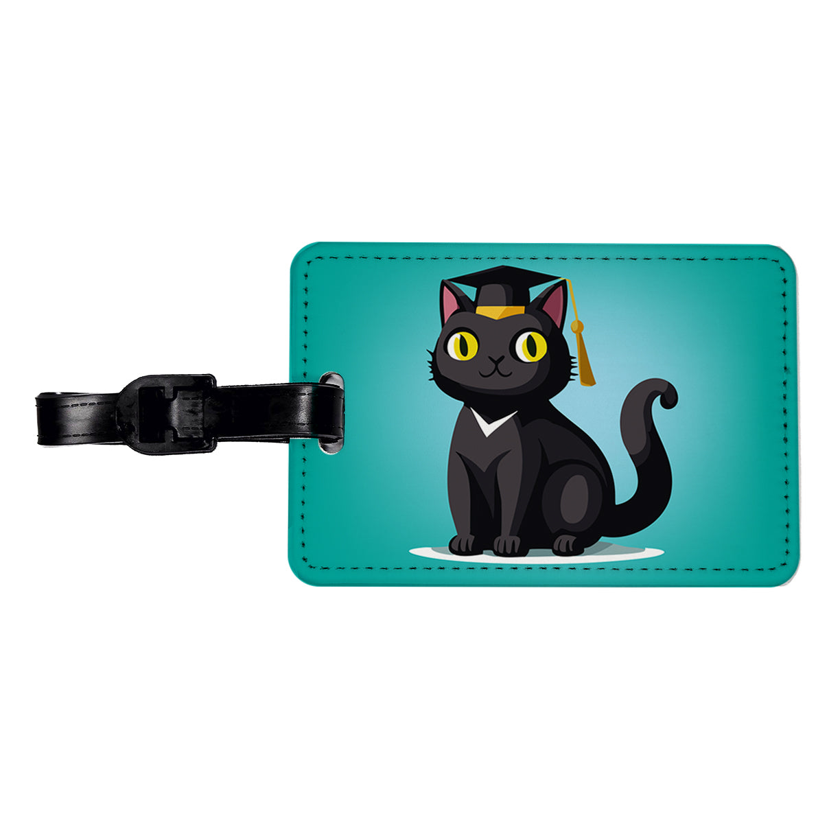 Graduation Cat Cute Graduate Travel Faux Leather Luggage Tag