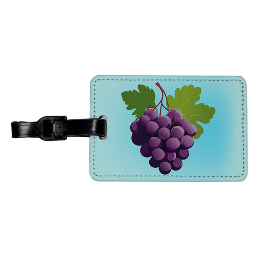 Grapes Purple Fruit Wine Travel Faux Leather Luggage Tag