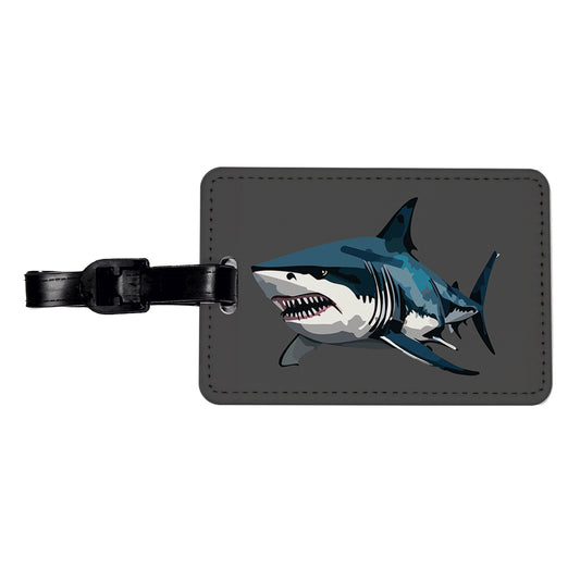 Great White Shark Travel Faux Leather Luggage Tag