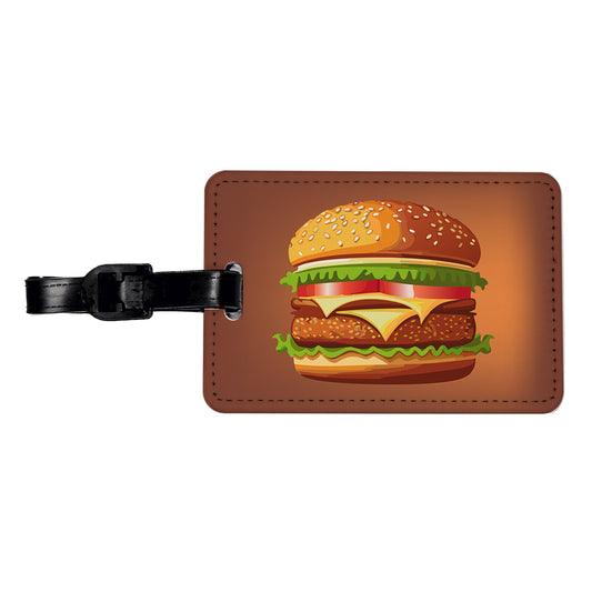 Hamburger Yummy Fast Food Travel Faux Leather Luggage Tag