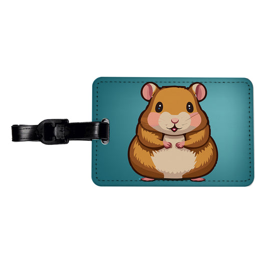 Hamster Cute Travel Faux Leather Luggage Tag