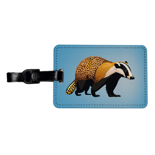 Honey Badger Walking Travel Faux Leather Luggage Tag