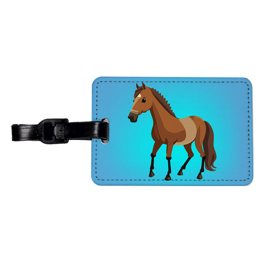 Horse Standing Travel Faux Leather Luggage Tag