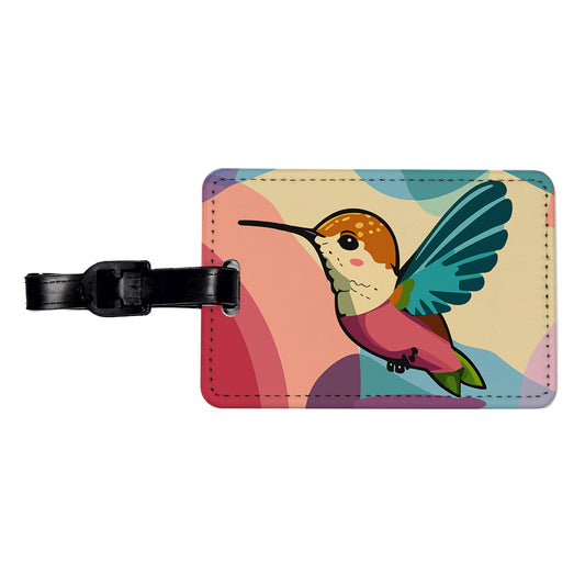 Hummingbird Cute Travel Faux Leather Luggage Tag