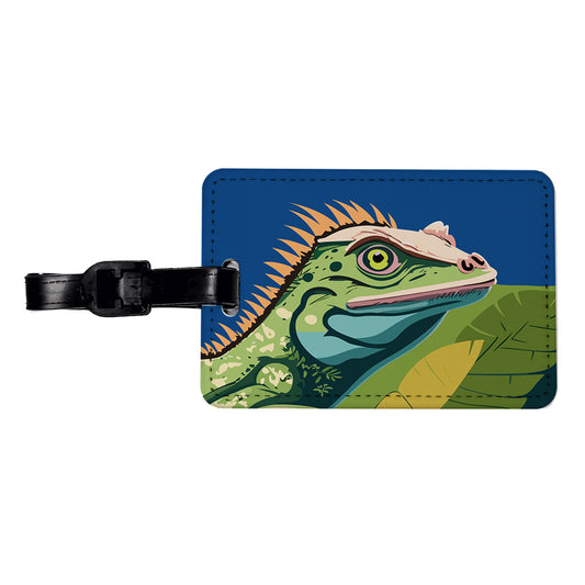 Iguana Lizard Reptile Travel Faux Leather Luggage Tag