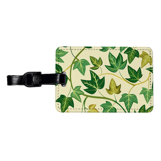 Ivy Vines Pattern Travel Faux Leather Luggage Tag